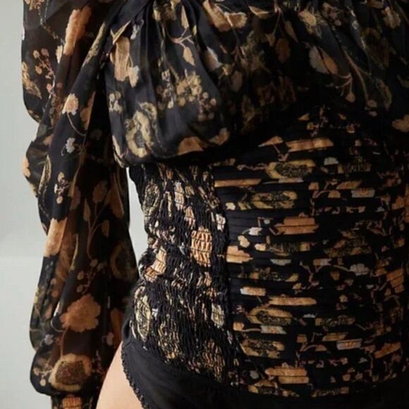 Free People Brunch Date Bodysuit Black Size S - Picture 3 of 4